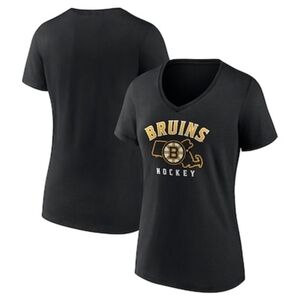 NHL Black Boston Bruins V-Neck Tee